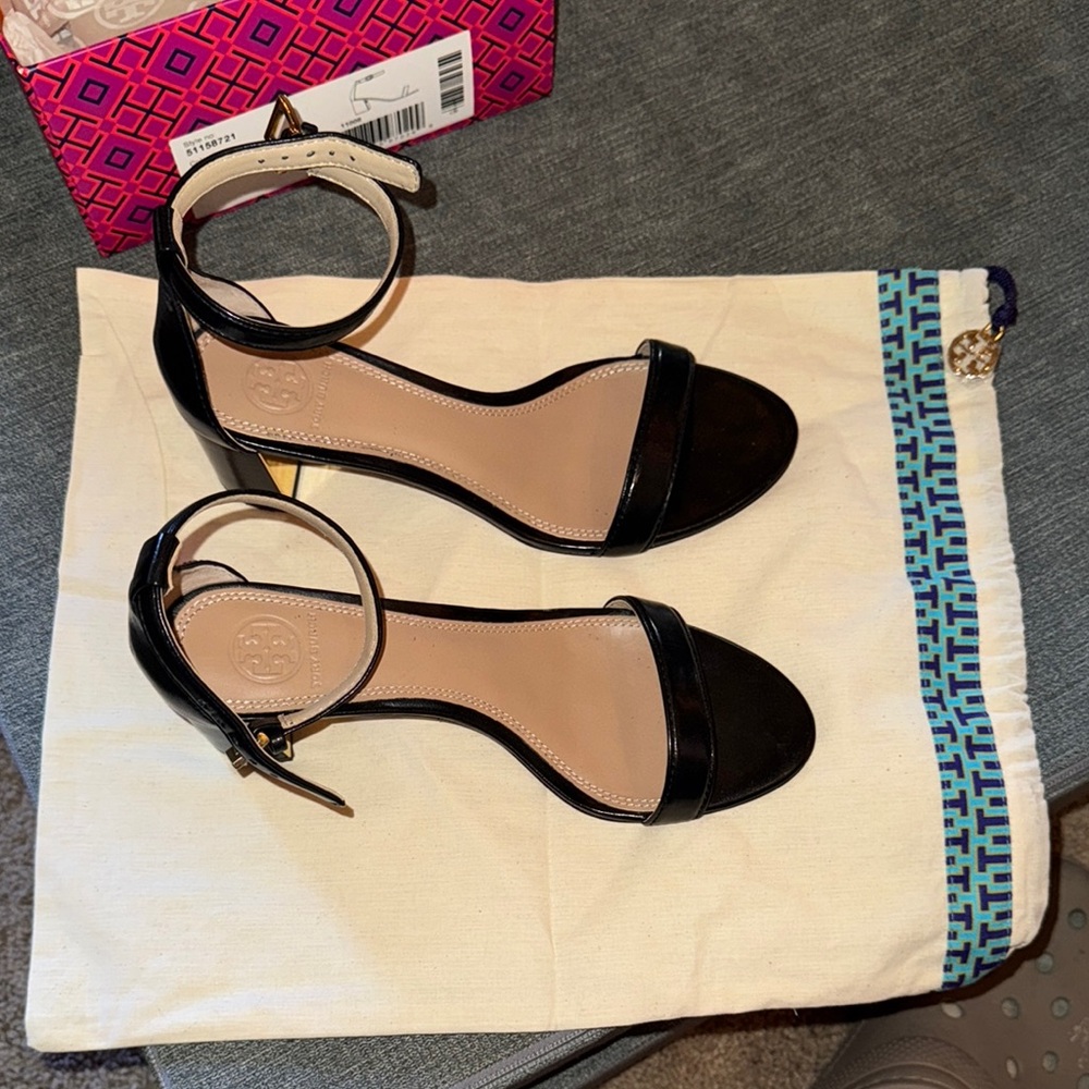 Tory Burch Black Heeled Sandals
